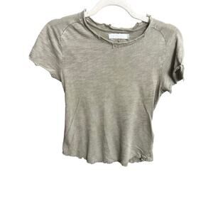 We The Free Green Peasant Baby Tee Sz S Short Sleeve Cotton Cottage